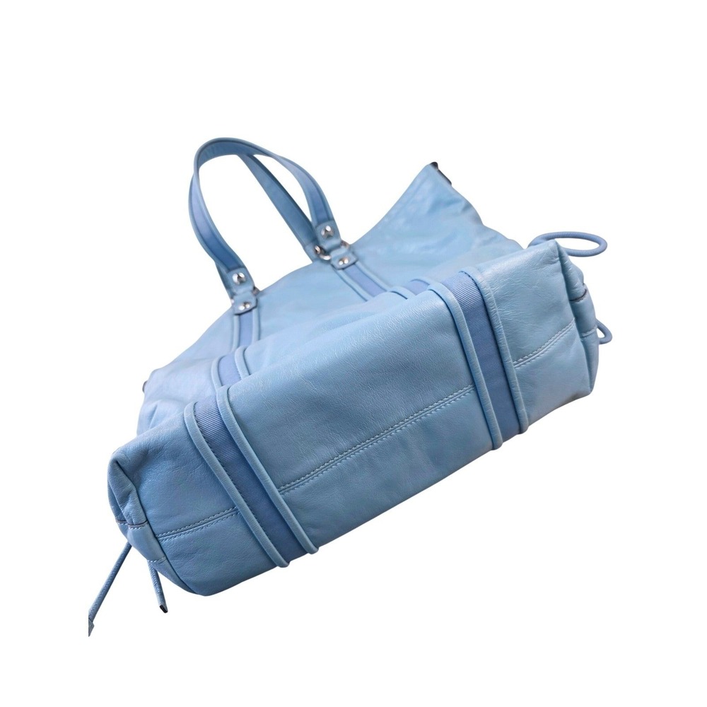 Coach Poppy Spotlight Tote Light Blue Leather Bag Silver Hardware 14564 - Picture 3 of 16